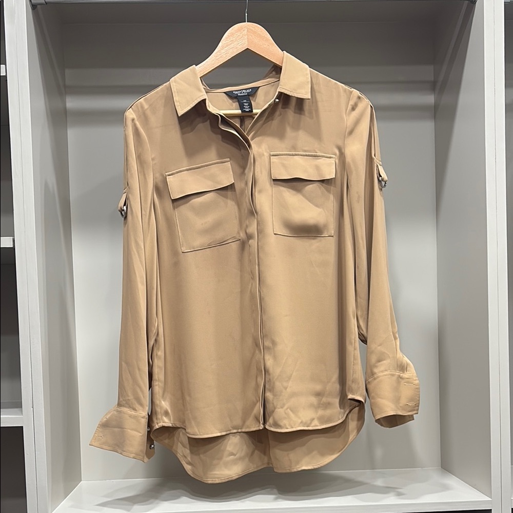 White House Black Market Beige Blouse